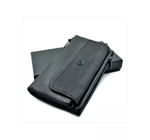 Чоловічий шкіряний клатч-гаманець Weatro 19,5 х 10,5 х 2,5 см Чорний wtro-162-18