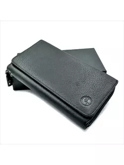 Чоловічий шкіряний клатч-гаманець Weatro 20 х 10,5 х 3,5 см Чорний wtro-1-162-94