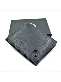 Чоловічий шкіряний гаманець Weatro 12 х 9 х 2 см Чорний wtro-208S