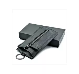 Шкіряна ключниця Weatro 15 х 8 х 1 см Чорна wtro-163-32