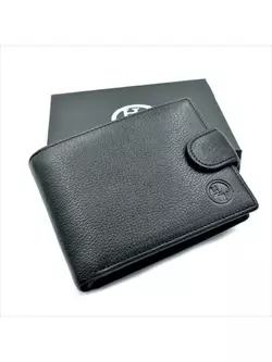 Чоловічий шкіряний гаманець Weatro 12 х 9,5 х 3 см Чорний wtro-163-9