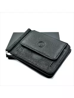 Чоловічий шкіряний гаманець-зажим Weatro 11 х 8 х 2 см Чорний wtro-168-27