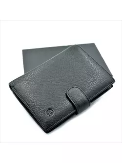 Чоловічий шкіряний гаманець Weatro 14 х 10,5 х 3 см Чорний wtro-168-55