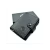 Чоловічий шкіряний гаманець-візитниця Weatro 10 х 7,5 х 3 см Чорний wtro-163-25F