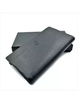 Чоловічий шкіряний клатч-гаманець Weatro 20,5 х 11 х 2,5 см Чорний wtro-162-6