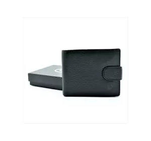 Чоловічий шкіряний гаманець Weatro 11,5 х 9,5 х 3 см Чорний wtro-161-4ND