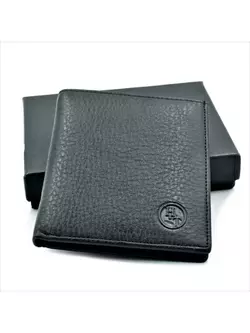 Чоловічий шкіряний гаманець Weatro 11 х 9,5 х 2 см Чорний wtro-508