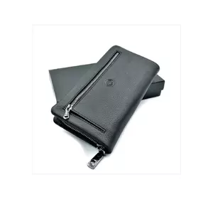 Чоловічий шкіряний клатч-гаманець Weatro 21,5 х 11,5 х 3,5 см Чорний wtro-1-162-99А