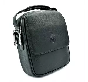 Мужская кожаная сумка H.T.Leather Чёрного цвета 9346-15