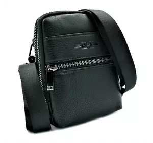 Мужская кожаная сумка H.T.Leather Чёрного цвета 407-1