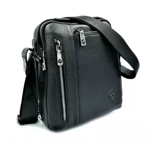 Мужская кожаная сумка H.T.Leather Чёрного цвета 5496-4
