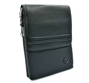 Мужская кожаная сумка H.T.Leather Чёрного цвета 5416-6