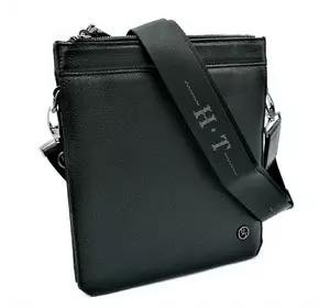 Мужская кожаная сумка H.T.Leather Чёрного цвета 5367-3