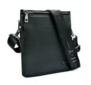 Мужская кожаная сумка H.T.Leather Чёрного цвета 3596-4