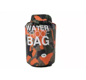 Гермомешок Waterproor bag 15L Оранжевый с камуфляжным принтом 8-4079-2