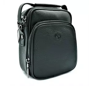 Мужская кожаная сумка H.T.Leather Чёрного цвета 9346-14