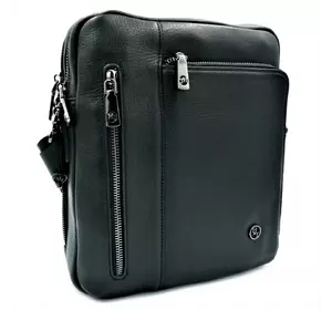 Мужская кожаная сумка H.T.Leather Чёрного цвета 5496-3
