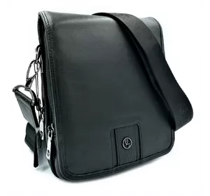 Мужская кожаная сумка H.T.Leather Чёрного цвета 5520-4